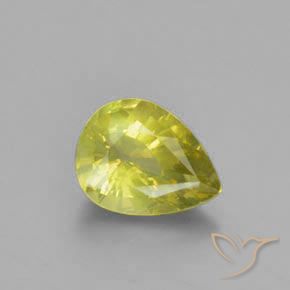 1.29ct طبيعي أصفر مخضر كريزوبيريل, شكل الكمثرى, قليلا جدا