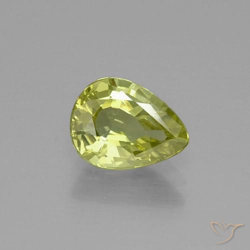 1.47ct طبيعي أصفر متوسط كريزوبيريل, شكل الكمثرى, VVS