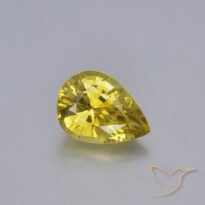 1.03ct طبيعي أصفر ديجون كريزوبيريل, شكل الكمثرى, VVS