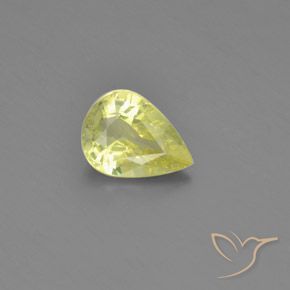 1.31ct طبيعي أصفر متوسط كريزوبيريل, شكل الكمثرى, قليلا جدا