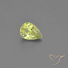 0.82ct طبيعي أصفر متوسط كريزوبيريل, شكل الكمثرى, قليلا جدا