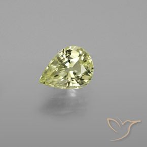 1.28ct طبيعي أصفر فاتح كريزوبيريل, شكل الكمثرى, VVS