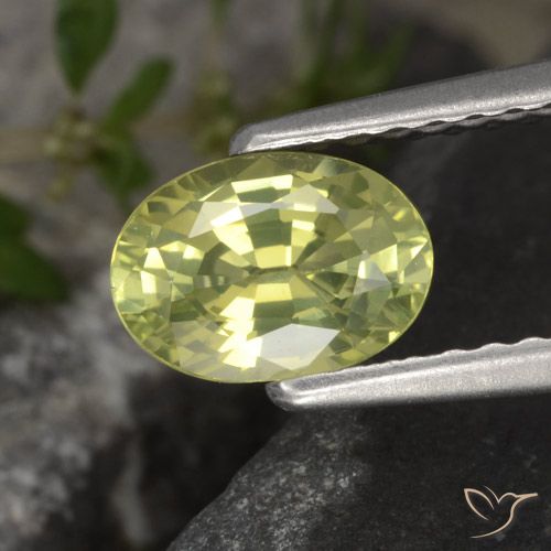 1.00ct طبيعي أصفر متوسط كريزوبيريل, بيضوي, VVS