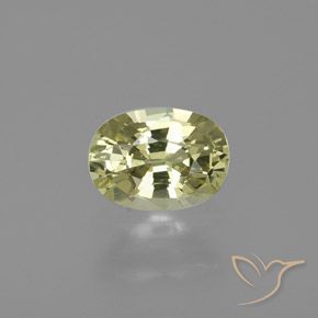 1.00ct طبيعي أصفر مخضر فاتح كريزوبيريل, بيضوي, VVS-VS