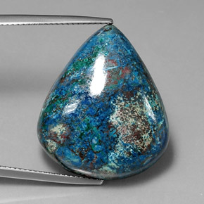 كريزوكولا متعدد الألوان طبيعي، شكل الكمثرى، 32.81 قيراط، غير شفاف