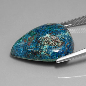 كريزوكولا متعدد الألوان طبيعي، شكل الكمثرى، 32.81 قيراط، غير شفاف