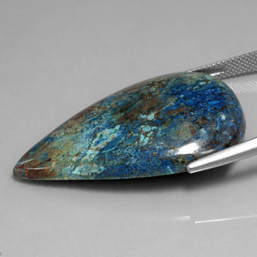 كريزوكولا متعدد الألوان طبيعي، شكل الكمثرى، 41.46 قيراط، غير شفاف