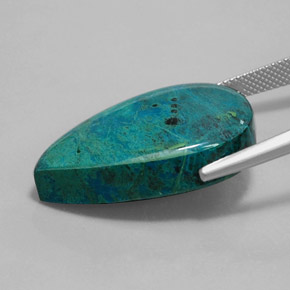 كريزوكولا متعدد الألوان طبيعي، شكل الكمثرى، 31.71 قيراط، غير شفاف