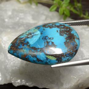 كريزوكولا متعدد الألوان طبيعي، شكل الكمثرى، 34.39 قيراط، غير شفاف