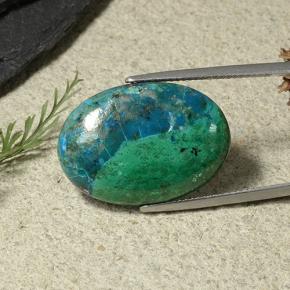 كريزوكولا متعدد الألوان طبيعي، قصة بيضاوى، 19.55 قيراط، غير شفاف