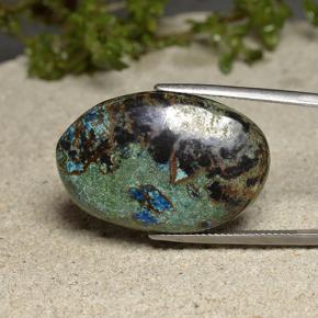 كريزوكولا متعدد الألوان طبيعي، قصة بيضاوى، 40.10 قيراط، غير شفاف