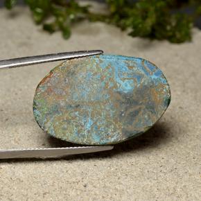 كريزوكولا متعدد الألوان طبيعي، قصة بيضاوى، 40.10 قيراط، غير شفاف