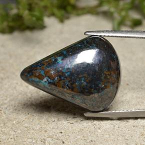 كريزوكولا متعدد الألوان طبيعي، شكل الكمثرى، 27.27 قيراط، غير شفاف