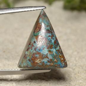 كريزوكولا متعدد الألوان طبيعي، مثلثى، 12.09 قيراط، غير شفاف