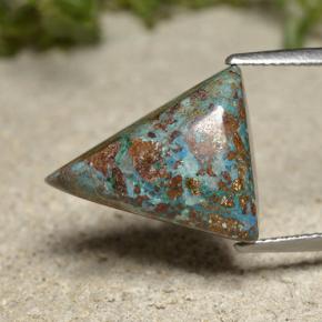 كريزوكولا متعدد الألوان طبيعي، مثلثى، 12.09 قيراط، غير شفاف