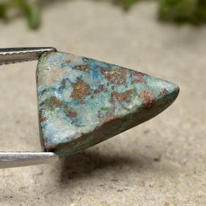 كريزوكولا متعدد الألوان طبيعي، مثلثى، 12.09 قيراط، غير شفاف