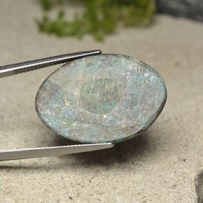 كريزوكولا متعدد الألوان طبيعي، قصة بيضاوى، 30.82 قيراط، غير شفاف