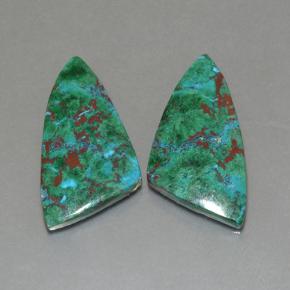 أحجار كريزوكولا متعدد الألوان طبيعية، شكل خيالي، غير شفاف، وزنها 18.00 قيراط