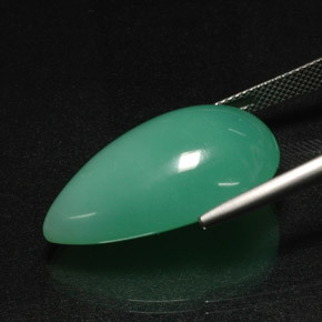 كريسوبراسي أخضر طبيعي، شكل الكمثرى، 29.44 قيراط، نصف شفاف