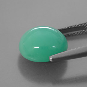 كريسوبراسي أخضر طبيعي، قصة بيضاوى، 7.55 قيراط، نصف شفاف