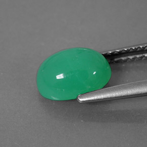 كريسوبراسي أخضر طبيعي، شفاف، 1.63 قيراط، شفاف / نصف شفاف