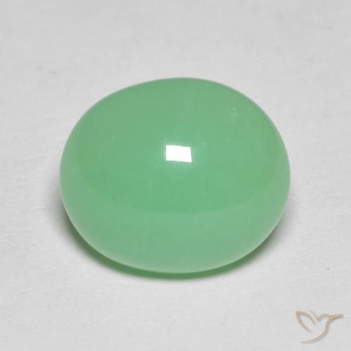 4.25ct طبيعي أخضر مصفر باهت كريسوبراسي, بيضوي, غير شفاف