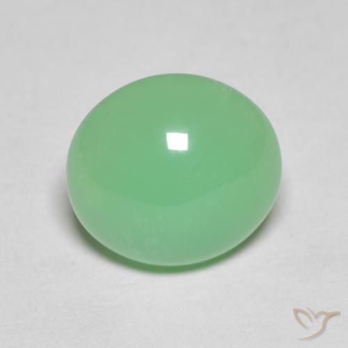 3.59ct طبيعي اخضر فاتح كريسوبراسي, بيضوي, غير شفاف
