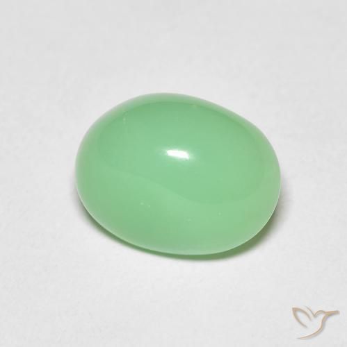 4.08ct طبيعي اخضر فاتح كريسوبراسي, بيضوي, غير شفاف