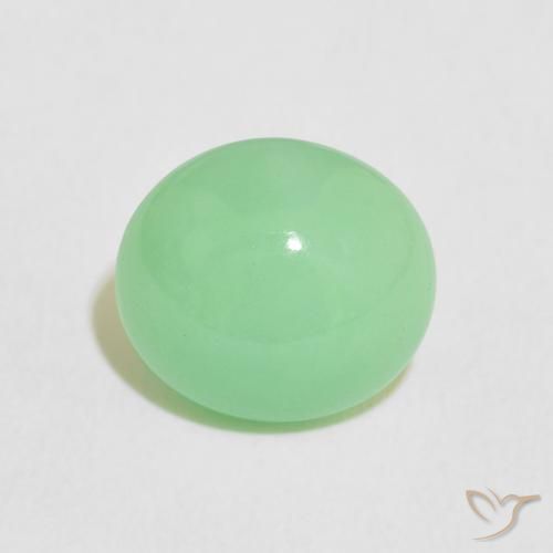 4.56ct طبيعي اخضر فاتح كريسوبراسي, بيضوي, نصف شفاف