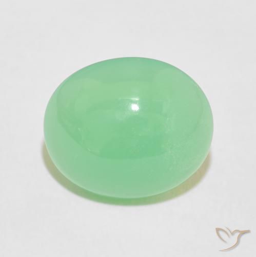 4.70ct طبيعي أخضر مصفر باهت كريسوبراسي, بيضوي, غير شفاف