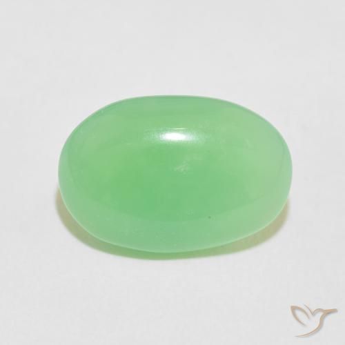 5.72ct طبيعي أخضر مصفر كريسوبراسي, بيضوي, غير شفاف