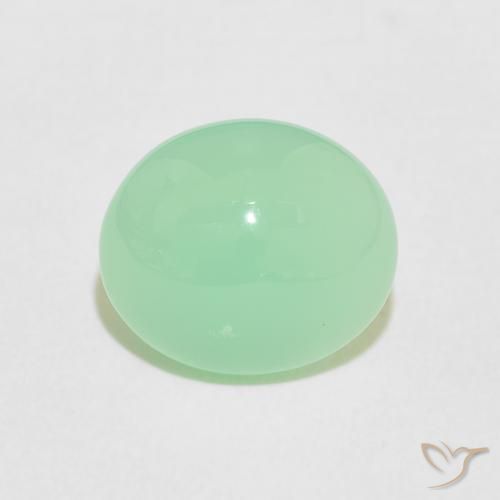 2.98ct طبيعي أخضر سرخسى فاتح كريسوبراسي, بيضوي, غير شفاف