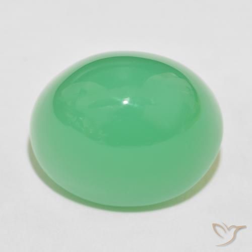 63.86ct طبيعي أخضر مصفر كريسوبراسي, بيضوي, غير شفاف