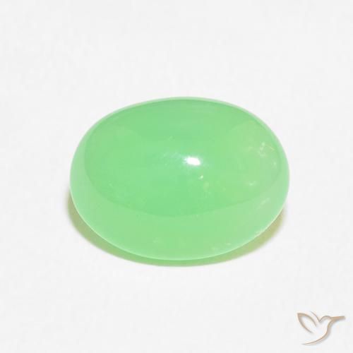 3.02ct طبيعي اخضر فاتح كريسوبراسي, بيضوي, غير شفاف