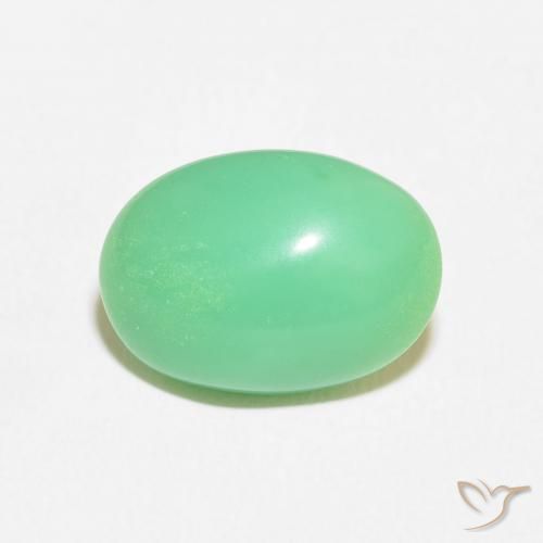 7.44ct طبيعي أخضر مصفر باهت كريسوبراسي, بيضوي, غير شفاف
