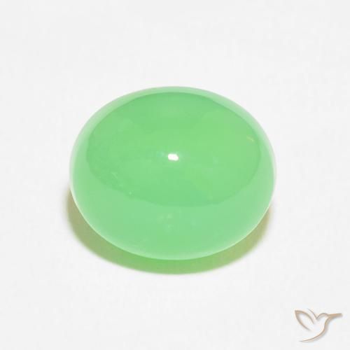 4.52ct طبيعي اخضر فاتح كريسوبراسي, بيضوي, غير شفاف