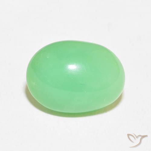 7.98ct طبيعي أخضر النفل فاتح كريسوبراسي, بيضوي, غير شفاف