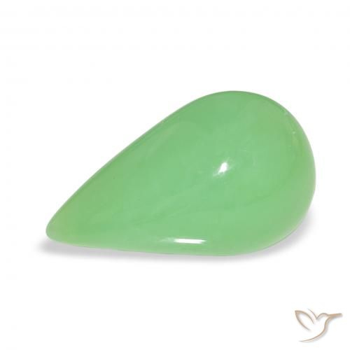 6.89ct طبيعي أخضر حيوي كريسوبراسي, شكل الكمثرى, غير شفاف
