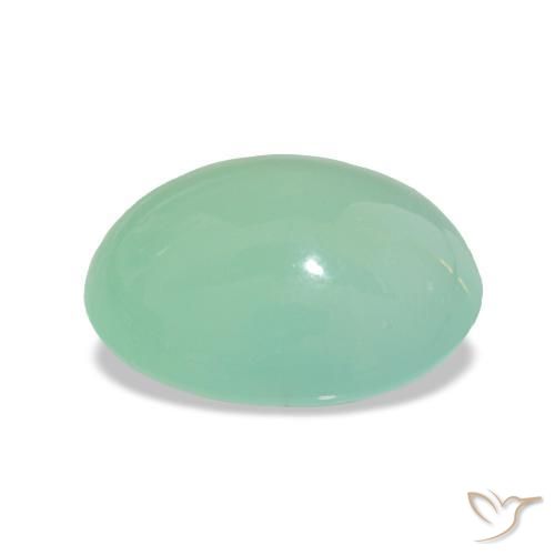 كريزوبراس أخضر طحلبى باهت طبيعي، قصة بيضاوى، 2.96 قيراط، نصف شفاف
