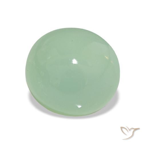 كريزوبراس أخضر مريمية فاتح طبيعي، قصة بيضاوى، 3.40 قيراط، نصف شفاف