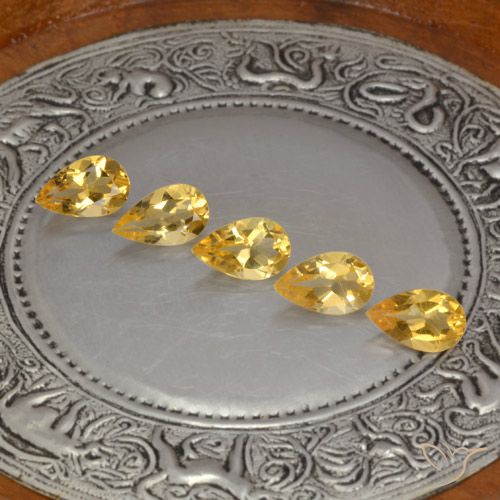 3.41ctw طبيعي Gold  سيترين, شكل الكمثرى, VVS-VS