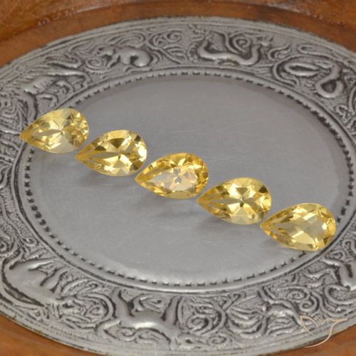 4.19ctw طبيعي Medium Gold سيترين, شكل الكمثرى, VVS-VS, Photo A