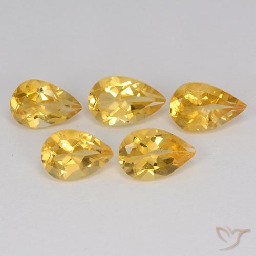 3.36ctw طبيعي Medium Gold  سيترين, شكل الكمثرى, VVS-VS