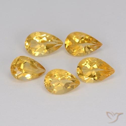 أحجار سيترين Medium Gold  طبيعية، شكل الكمثرى، VVS-VS، وزنها 3.36 قيراط