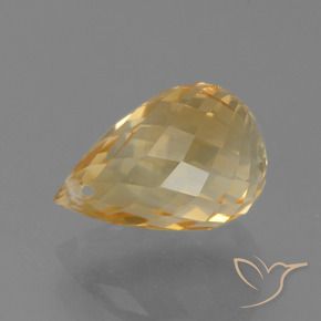 سيترين Light Orange-Gold  طبيعي، بريوليت، 4.40 قيراط، VVS-VS