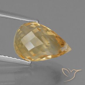 سيترين Light Orange-Gold  طبيعي، بريوليت، 4.40 قيراط، VVS-VS