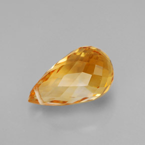 سيترين طبيعي بلون أصفر ذهبي، وزن ‎4.22‎ قيراط، شكل بريوليت، مقاس ‎12.5x7.5‎ مم