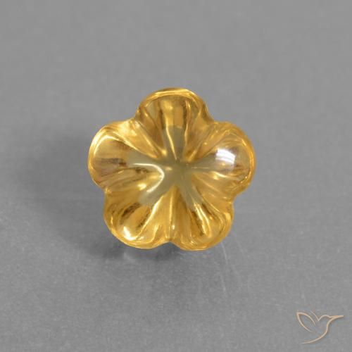 1.41ct طبيعي ذهبى داكن سيترين, قص وردة, شفاف