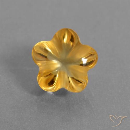 1.54ct طبيعي ذهبى داكن سيترين, قص وردة, شفاف
