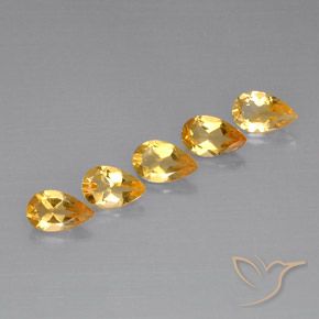أحجار سيترين Light Orange-Gold  طبيعية، شكل الكمثرى، VVS-VS، وزنها 3.59 قيراط
